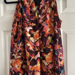 Milano Womens Medium Sleeveless Blouse Art To Wear Floral Fall Transition Corp Photo 0