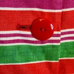 80s Rickie Freeman for Teri Jon 100% Linen Button Down Blouse size 16 vintage Red Photo 3