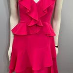 Hot Pink Ruffle Fit N’ Flare Dress Small Photo 6