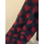 RTR Thakoon Navy Red Printed Fuzzy Mock Neck Pullover Sweater Size M soft Blue Size M Photo 8