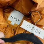 NVLT Jacket Womens Small Orange Wonder Puffer Coat Hooded High Neck Full Zip Photo 6