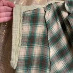 POL  Green Boho Button Up Plaid Short Sleeve Romper Medium NWT Photo 3