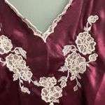 VTG 80's 90's Val Mode Nightie Nightgown Satin Chemise Short Slip Lace Small Red Photo 1