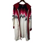 Ashley Stewart  Women 22/24  Multicolor Zig Zag Open White Cardigan Lagenlook Photo 1