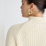 J.Crew relaxed rolled neck chunky knit cream sweater Photo 1
