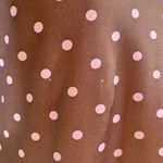 Athleta High Neck Swimdress Brown Pink Polka Dot Underwire Bra T Back Small FLAW Photo 7