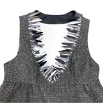 Anna Sui New for Target Sleeveless Metallic Grey Boucle V-Neck Shift Mini Dress Photo 2