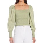 Gianni Bini NWT Sage Green Long Sleeve Crop Top Photo 0