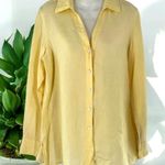 Talbots Lemon Yellow 100% Irish Linen Casual Shirt Size 14 Tunic Top Photo 0