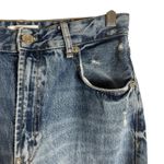 ZARA  Distressed Ripped High Rise Wide Leg Raw Hem Denim Blue Jeans Size 6 Photo 3