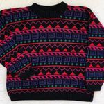 Awesome Bright Bold Neon Colorful Knit Sweater Multiple Size M Photo 0