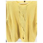 Talbots  yellow large sweater spring chunky double knit twist front Easter Photo 1