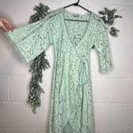 ASOS | women green lace dress wrap cover up see through Photo 7