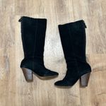 Coconuts by Matisse COCONUTS | Women's Black Leather Suede Knee High Chunky Heel Boots Photo 1