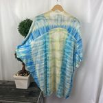 Chico's Chico’s Blue & White Print Knit Open Front Swimsuit Cover Top 2 L Photo 1