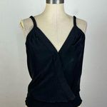 Ramy Brook  Black Surplice Tie Tank Top Photo 0