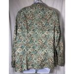 cj banks Geometric Print Utility Shirt Jacket Shacket Teal Brown Size 1X Photo 1