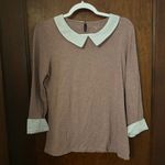 Garnet Hill  Peter Pan Collared Top Size S Photo 2