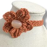 Free People  Bohemian Beachy Crochet Flower 70s Olympus Choker NWT Blush Sienna Photo 3