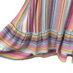 Umgee  Large A-Line Mini Dress Striped V-Neck Lined Sleeveless Ruffled Multicolor Photo 2
