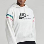 Nike Gray Hoodie Long-Sleeved Graphic Pull-Over Hoodie Medium Photo 0