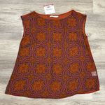NWT Carolina Store Orange, Blue & Pink Print Sheer Sleeveless Blouse Size 12 Orange Photo 4