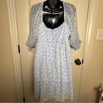 Altar'd State  Puff Sleeve Babydoll Blue Floral Square Neck Mini Dress XL EUC Photo 7