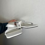 ZARA Size 11 White Heeled Mules Sandals Size 42 Block Heel Square Toe Minimalist Photo 2