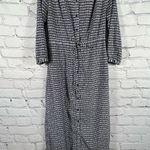 Banana Republic Black & White Button Front Drawstring Tie Waist Maxi Dress (E16) Photo 0