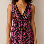 Hale Bob Los Angeles Silk Pink Black Gold Geometric Print Dress - Size M Boho Photo 0