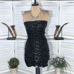 Forever 21 Black Faux Leather Lace Up Corset Mini Dress S Photo 12