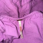 Free People  Desert Day Mini Dress Tiered Halter Cotton Buttondown LaceSize Large Photo 3