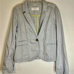 Caslon  Women’s Gray Polka Dot Blazer Lightweight 100% Cotton Summer Jacket Small Photo 9