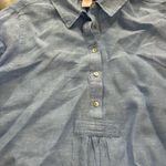 Saint Tropez West ST. TROPEZ West Light Blue 100% Linen Button Front Top Size XL Photo 10