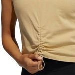 Adidas Womens  Cinch Tank Top Tan Khaki Ribbed Cotton Cropped Tank Top Size XS Photo 6