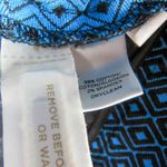 Loft Ann Taylor  Marisa Teal Blue Diamond Pattern Dress Pants Straight Leg 00 Photo 5