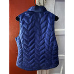 Chico's  Quilted Full Zip Vest Blue Stand Collar Zip Front Pockets Medium Photo 3