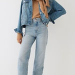 Point Sur Denim Wide Leg Jeans Raw Hem Light Wash Womens Size 29 Blue Photo 0