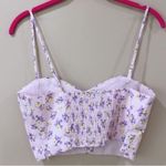 ZARA  Floral Print Bralette Crop Top Blouse Pink Size Medium Photo 2