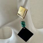 Stoic Sage Designs Brass & Turquoise Modern Boho Earrings Photo 5