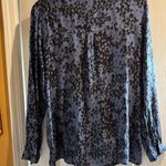 Rock & Republic .. BLUE AND BLACK DESIGN WRAP STYLE BLOUSE.. HI LOW HEM Photo 1
