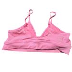 Aerie ‎ Bralette Ribbed Shimmer Pink Triangle Bra Top Adjustable Straps L Photo 4