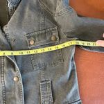 Mango Gray Denim Utility Jean Jacket Snap and Zip Front Women Medium Streetwear‎ Photo 6