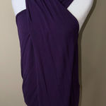 Michael Stars Deep Purple Cross Wrap Neck Sleeveless Knit Top One Size Photo 0