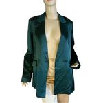 HOUSE OF HARLOW 1960 GREEN SATIN COCKTAIL BLAZER (M) Size M Photo 6