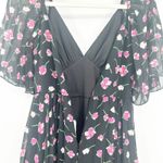 ASOS NWT  Womens Dark Moody Floral Print Flutter Sleeve Tiered‎ Maxi Dress Size 2 Photo 9