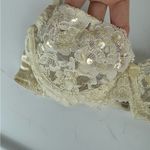 Victoria's Secret Vintage Victoria’s Secret Lace Pearl Sequin Unlined Bra Sz 34B Photo 9