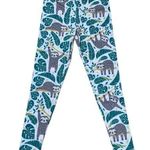 Sloth Tree Jungle Printed Athleisure Athletic Cozy Core Leggings Tights size L Size L Photo 0