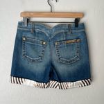 Roberto Cavalli Denim Silk Lined Animal Zebra Print Jean Shorts Size EU 42 Photo 1