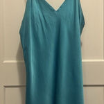 Vintage 90’s For Your Comfort Silk Slip Dress Aqua Blue Gown Cocktail Party Club Size L Photo 0